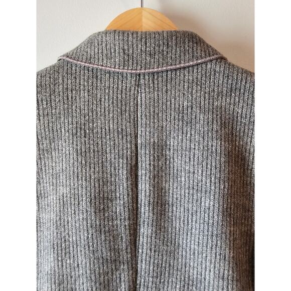 Ann Taylor Hutton Blazer Gray Sweater Knit Wool Blend sz 6 one button - Picture 9 of 14